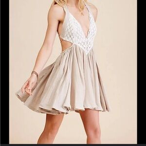 Rare Free People Lookin in my eyes mini dress